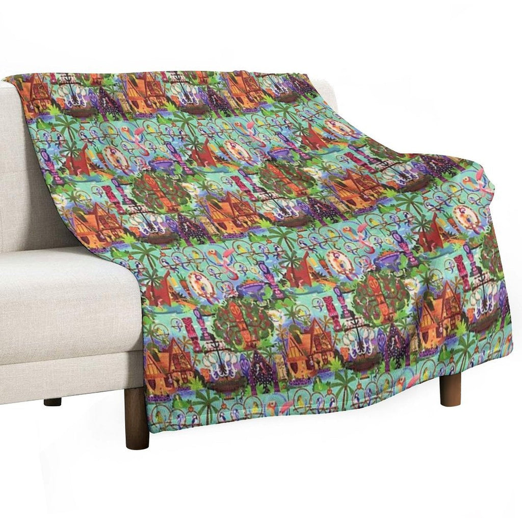 The ORIGINAL Enchanted Tiki Room Collage Throw Blanket