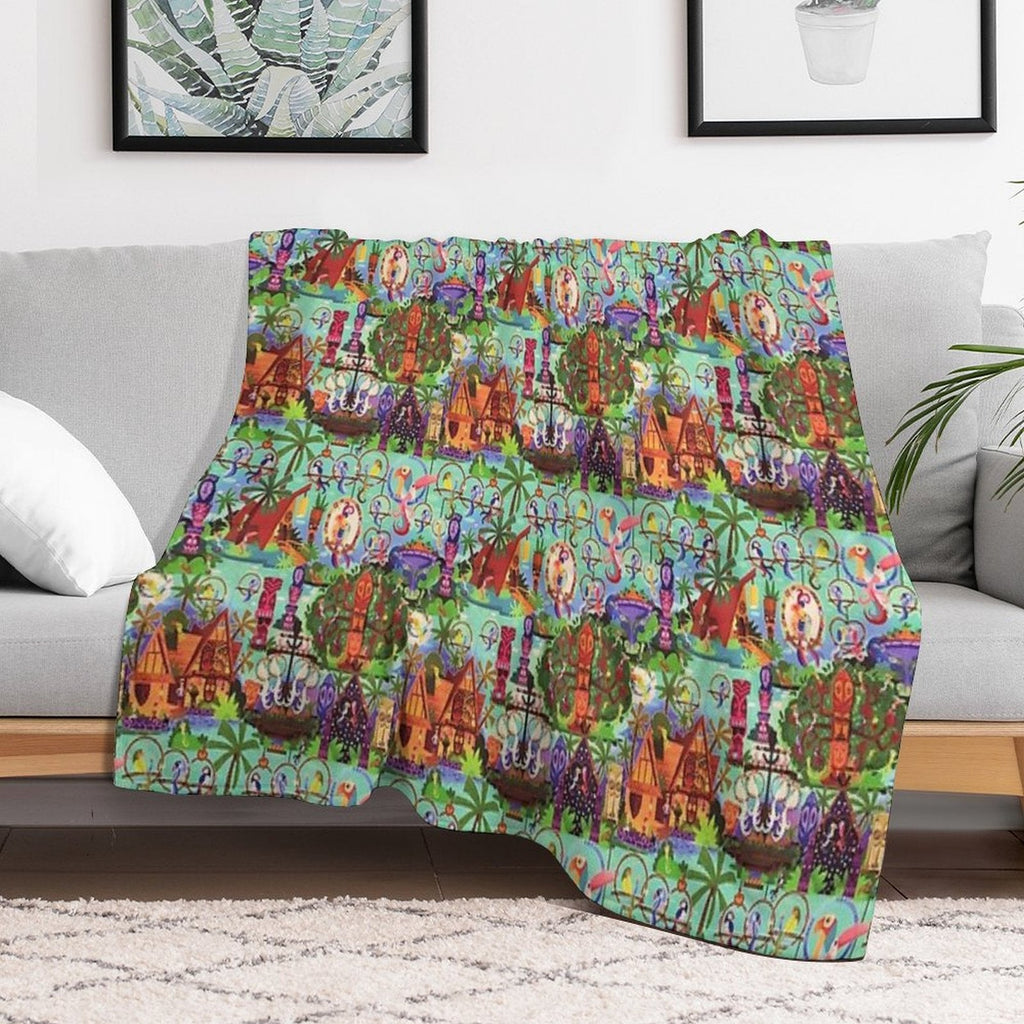 The ORIGINAL Enchanted Tiki Room Collage Throw Blanket