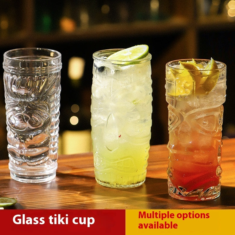 Hawaiian Grimace Tiki Cup Tiki Face Glass Cup