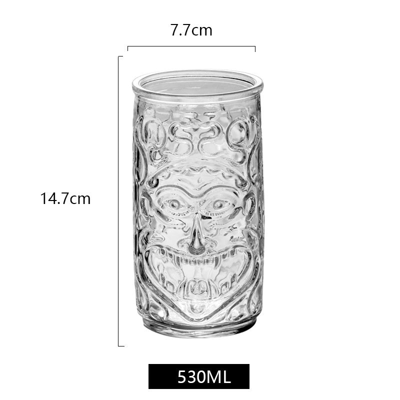 Hawaiian Grimace Tiki Cup Tiki Face Glass Cup