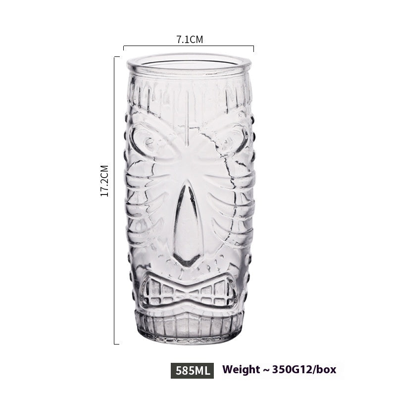 Hawaiian Grimace Tiki Cup Tiki Face Glass Cup