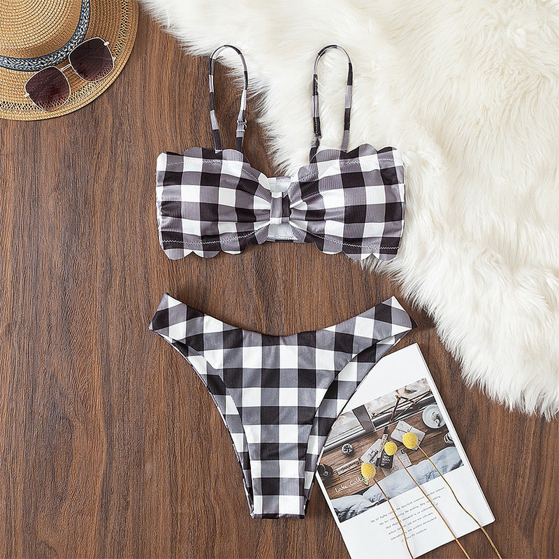 Solid Bikini Set Swimsuit Women Bikini Swimwear Female Halter Top Bathing Suit Swimming Wear Bikini High Cut Swimsuit High Waist Plus Size Summer Swimwear