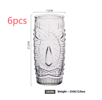 Hawaiian Grimace Tiki Cup Tiki Face Glass Cup