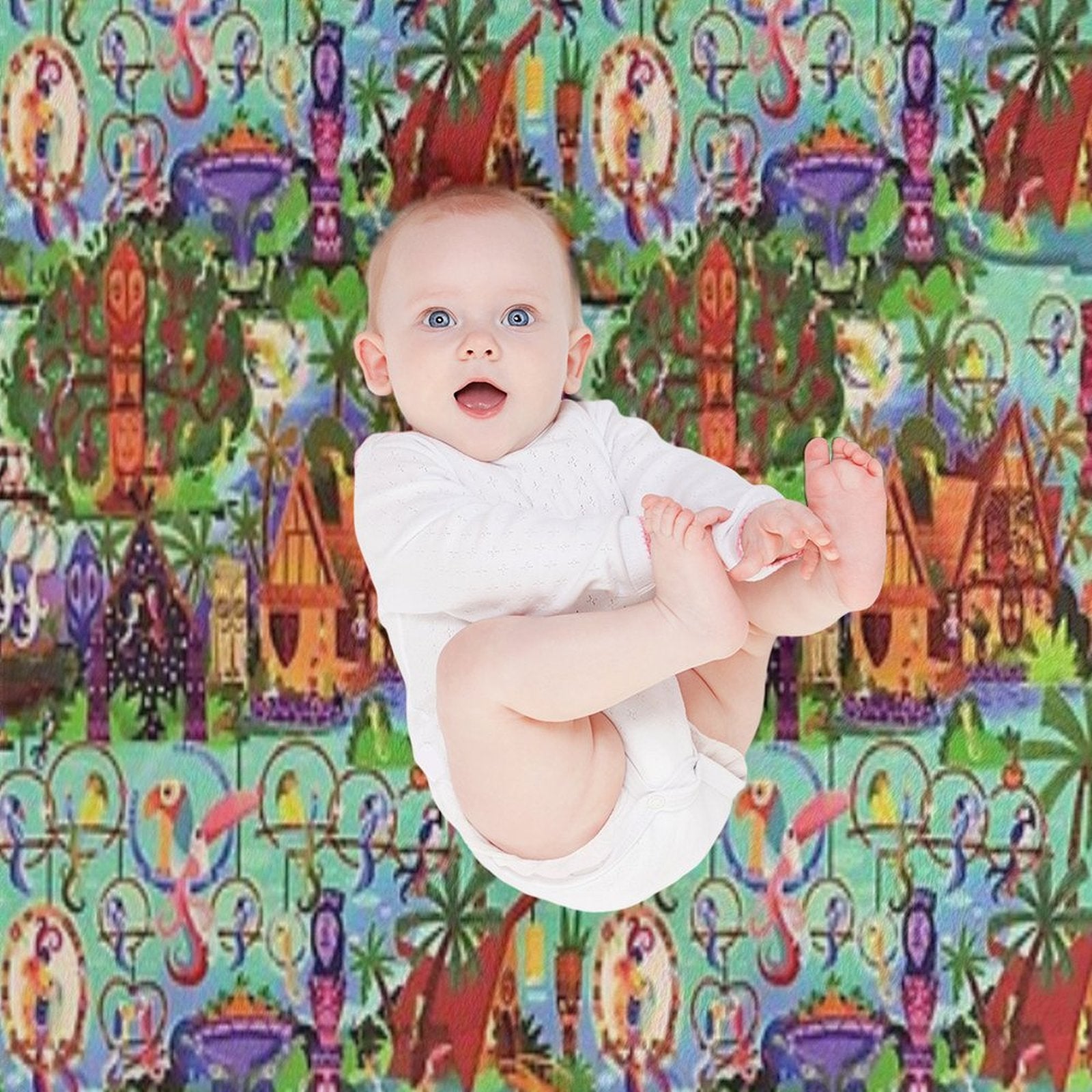 The ORIGINAL Enchanted Tiki Room Collage Throw Blanket