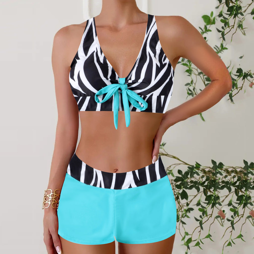 Fashionable Women's Two-Piece Boxer Swimsuit