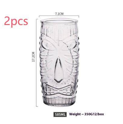 Hawaiian Grimace Tiki Cup Tiki Face Glass Cup