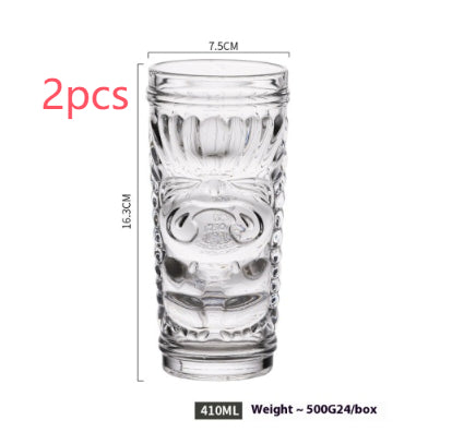 Hawaiian Grimace Tiki Cup Tiki Face Glass Cup