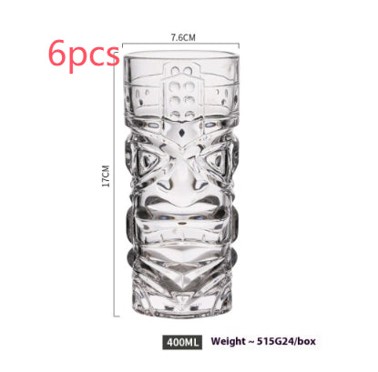 Hawaiian Grimace Tiki Cup Tiki Face Glass Cup