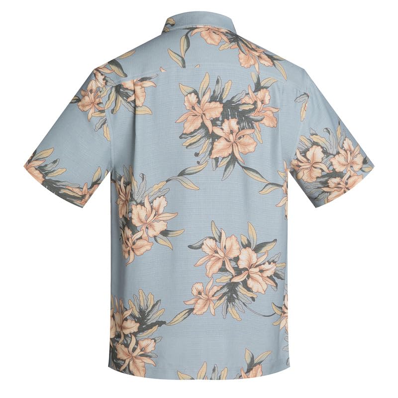 Men's Hawaiian Shirts Silk and Cotton Blend Button Down Short Sleeve Tropical Print Camp Shirts