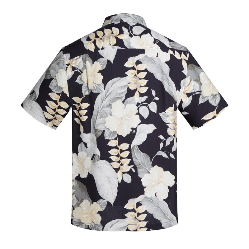 Men's Hawaiian Shirts Silk and Cotton Blend Button Down Short Sleeve Tropical Print Camp Shirts
