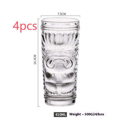 Hawaiian Grimace Tiki Cup Tiki Face Glass Cup