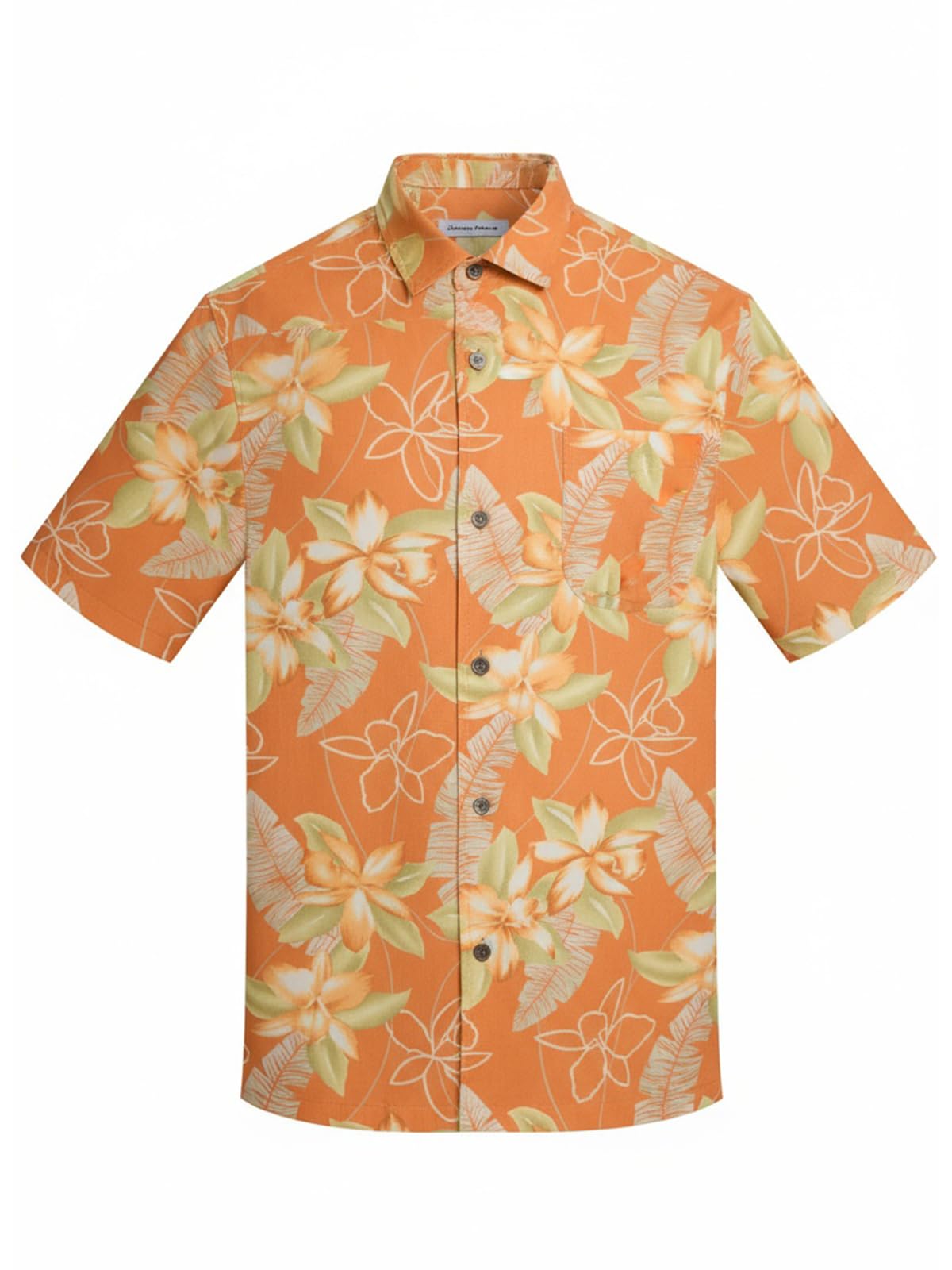 Men's Hawaiian Shirts Silk and Cotton Blend Button Down Short Sleeve Tropical Print Camp Shirts