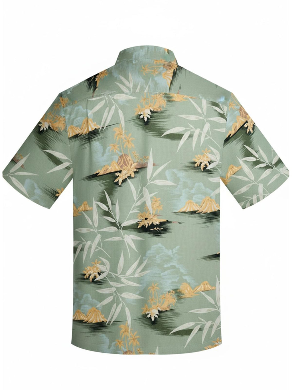 Men's Hawaiian Shirts Silk and Cotton Blend Button Down Short Sleeve Tropical Print Camp Shirts