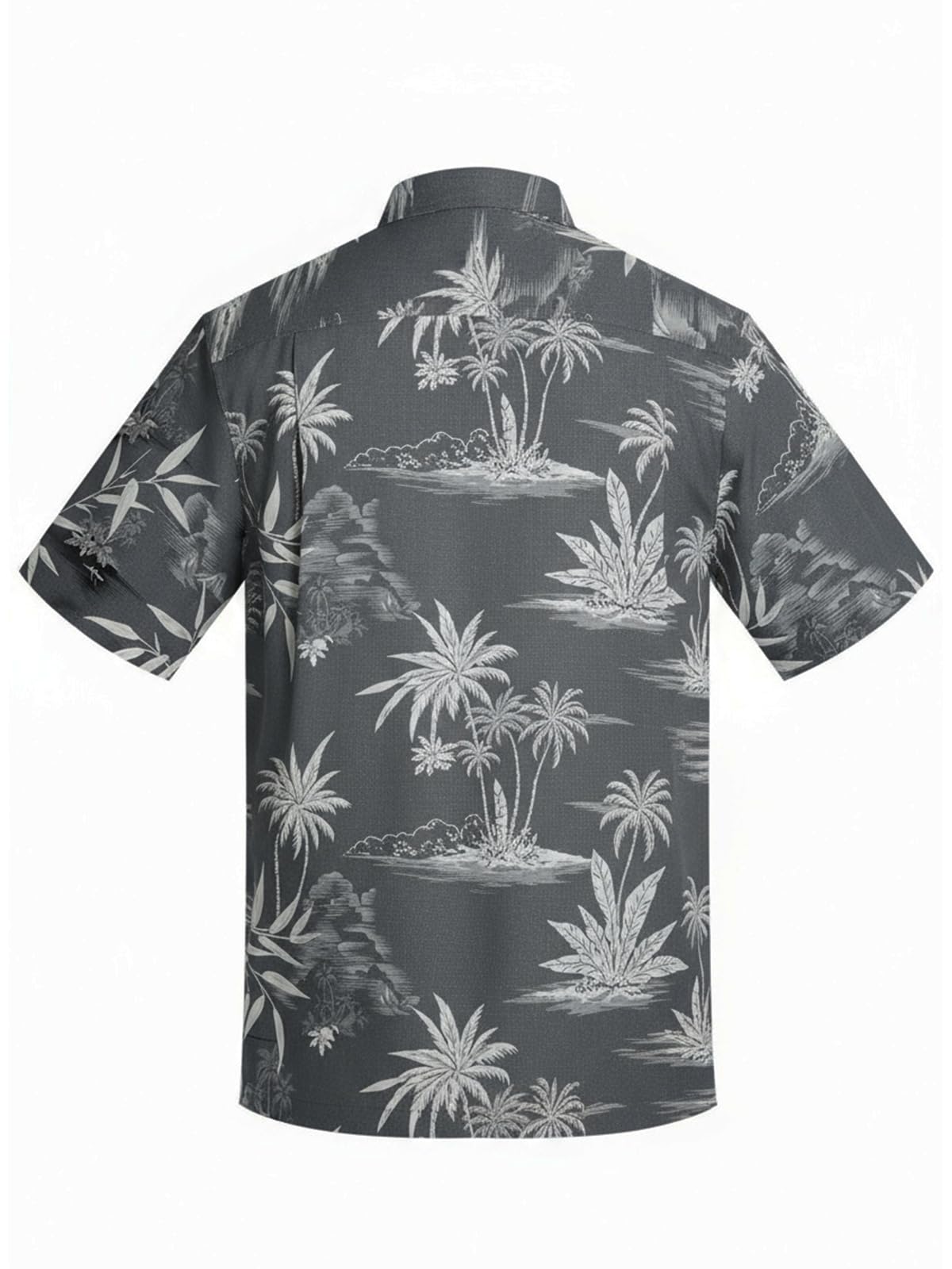 Men's Hawaiian Shirts Silk and Cotton Blend Button Down Short Sleeve Tropical Print Camp Shirts