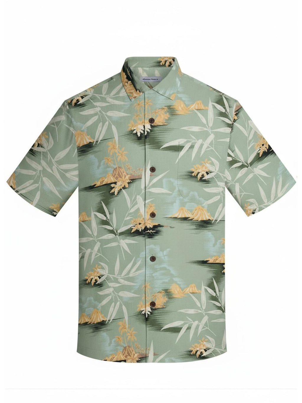 Men's Hawaiian Shirts Silk and Cotton Blend Button Down Short Sleeve Tropical Print Camp Shirts