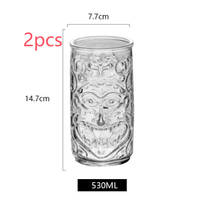 Hawaiian Grimace Tiki Cup Tiki Face Glass Cup