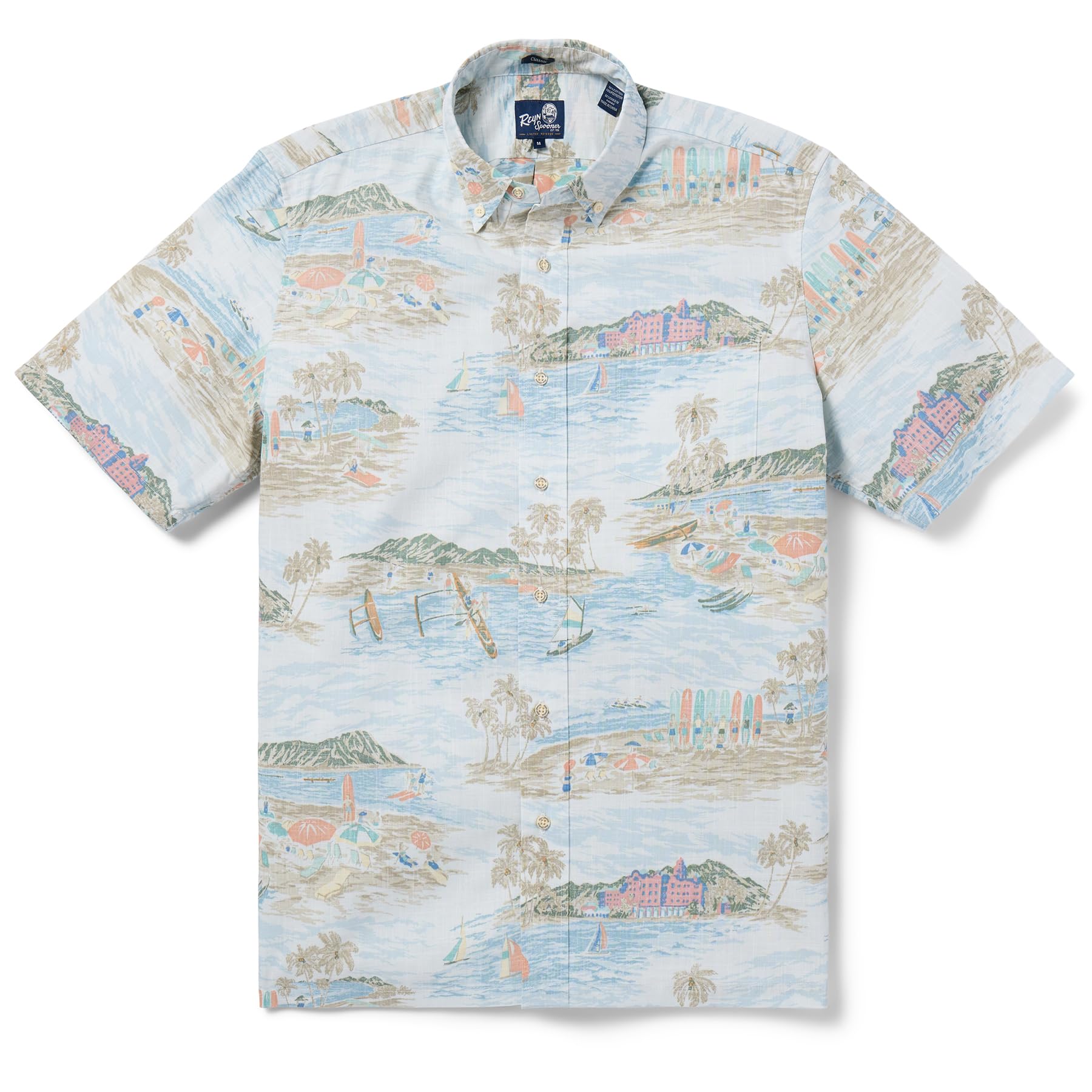 Reyn Spooner Men's Scenic Hawaiian Shirt for Men - Classic Fit Button Front