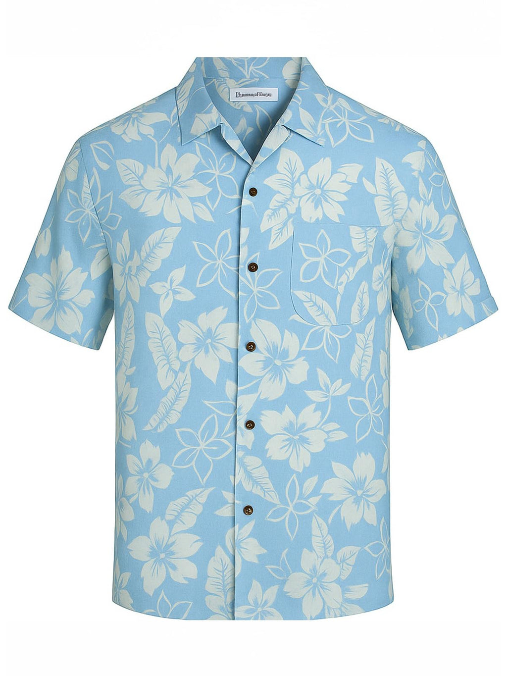 Men's Hawaiian Shirts Silk and Cotton Blend Button Down Short Sleeve Tropical Print Camp Shirts