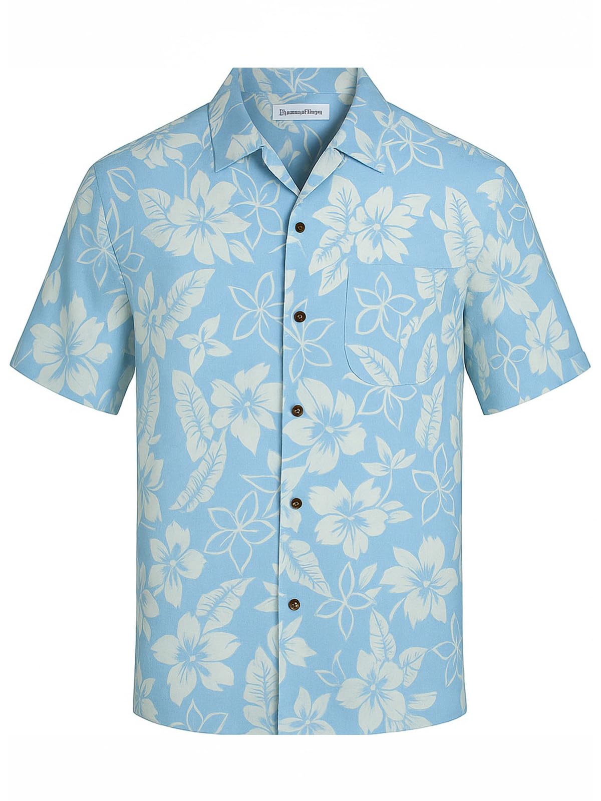 Men's Hawaiian Shirts Silk and Cotton Blend Button Down Short Sleeve Tropical Print Camp Shirts