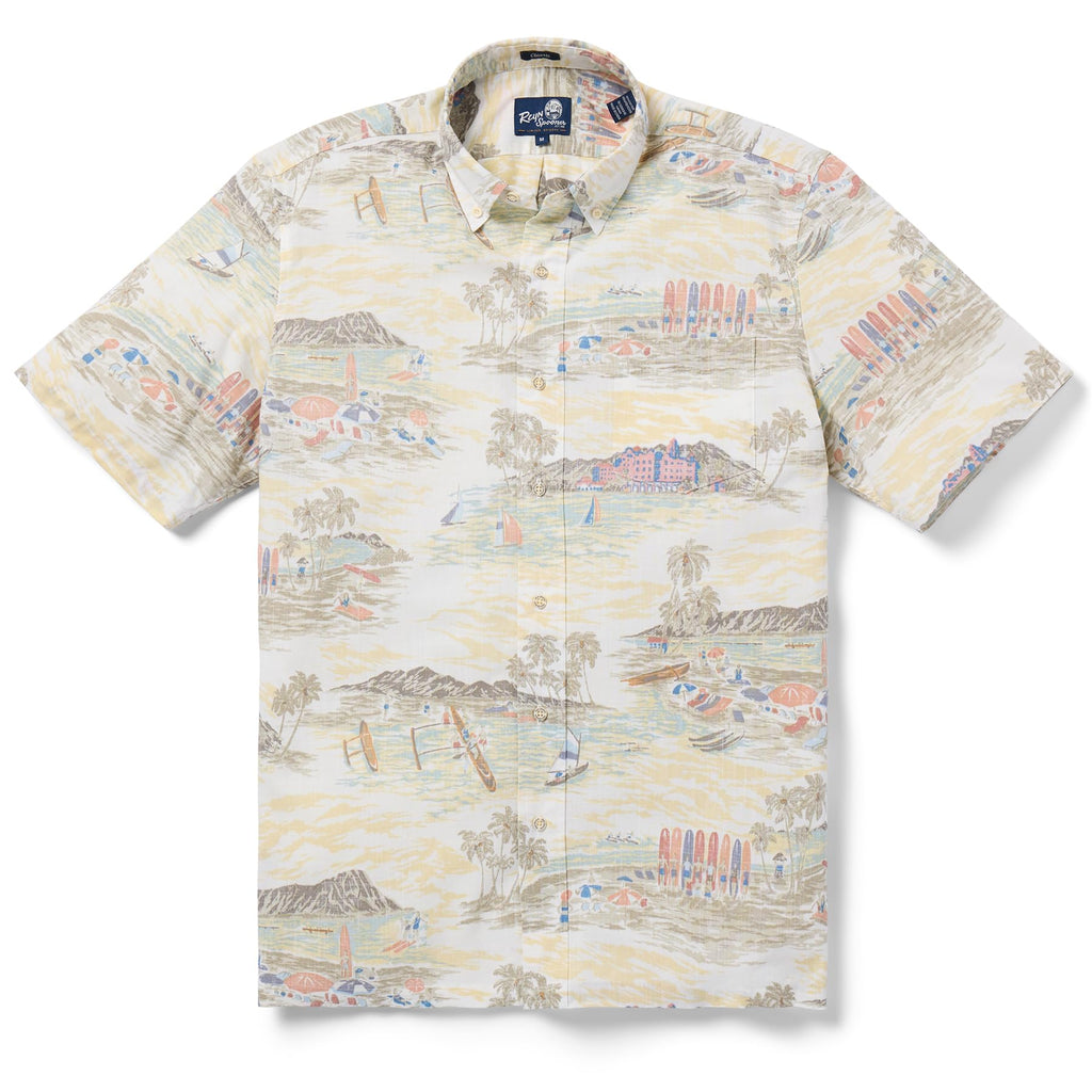 Reyn Spooner Men's Scenic Hawaiian Shirt for Men - Classic Fit Button Front