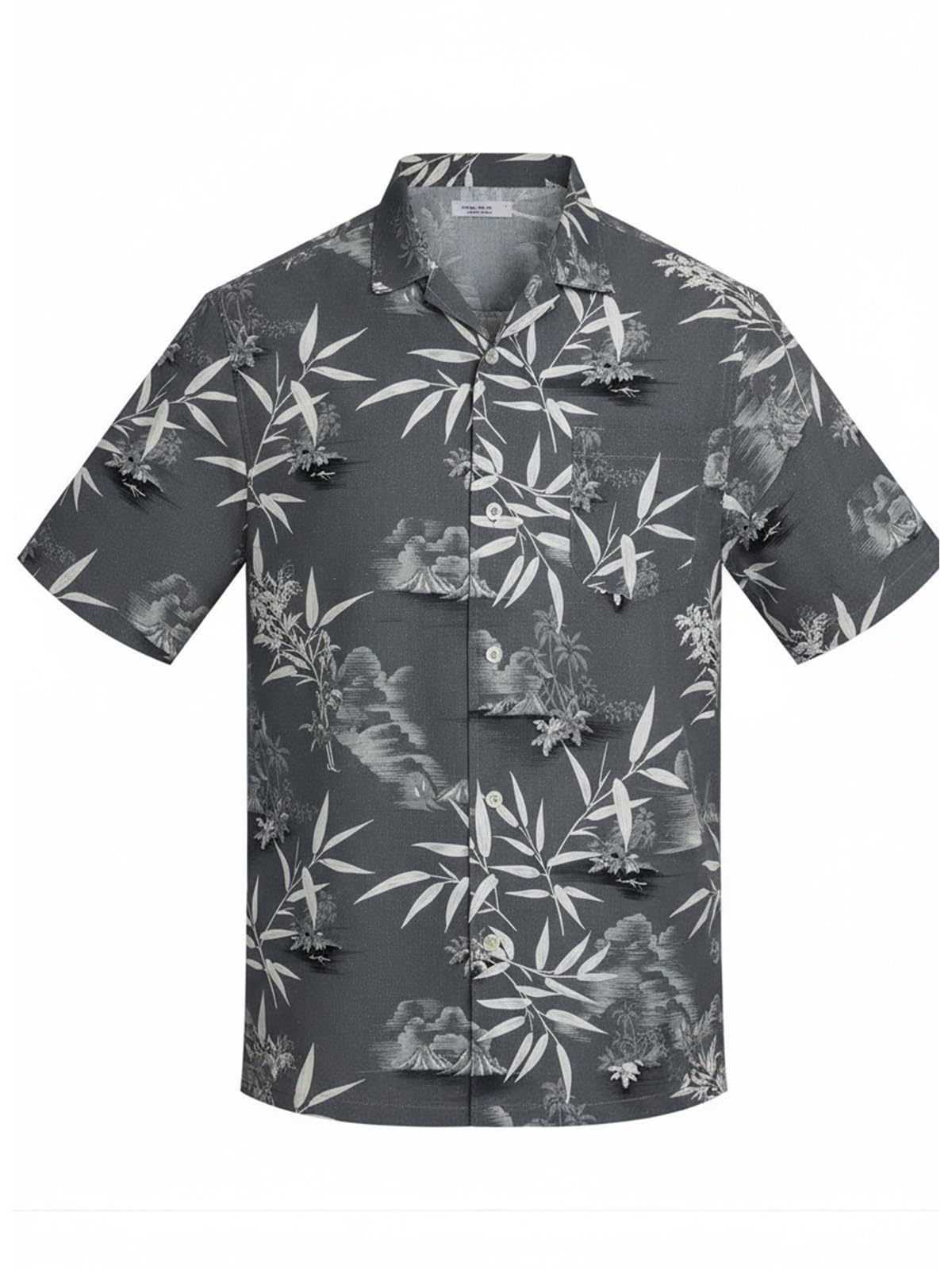 Men's Hawaiian Shirts Silk and Cotton Blend Button Down Short Sleeve Tropical Print Camp Shirts