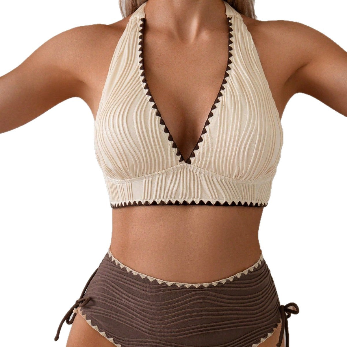 Womens Halterneck Two-Piece Bikini Swimsuit