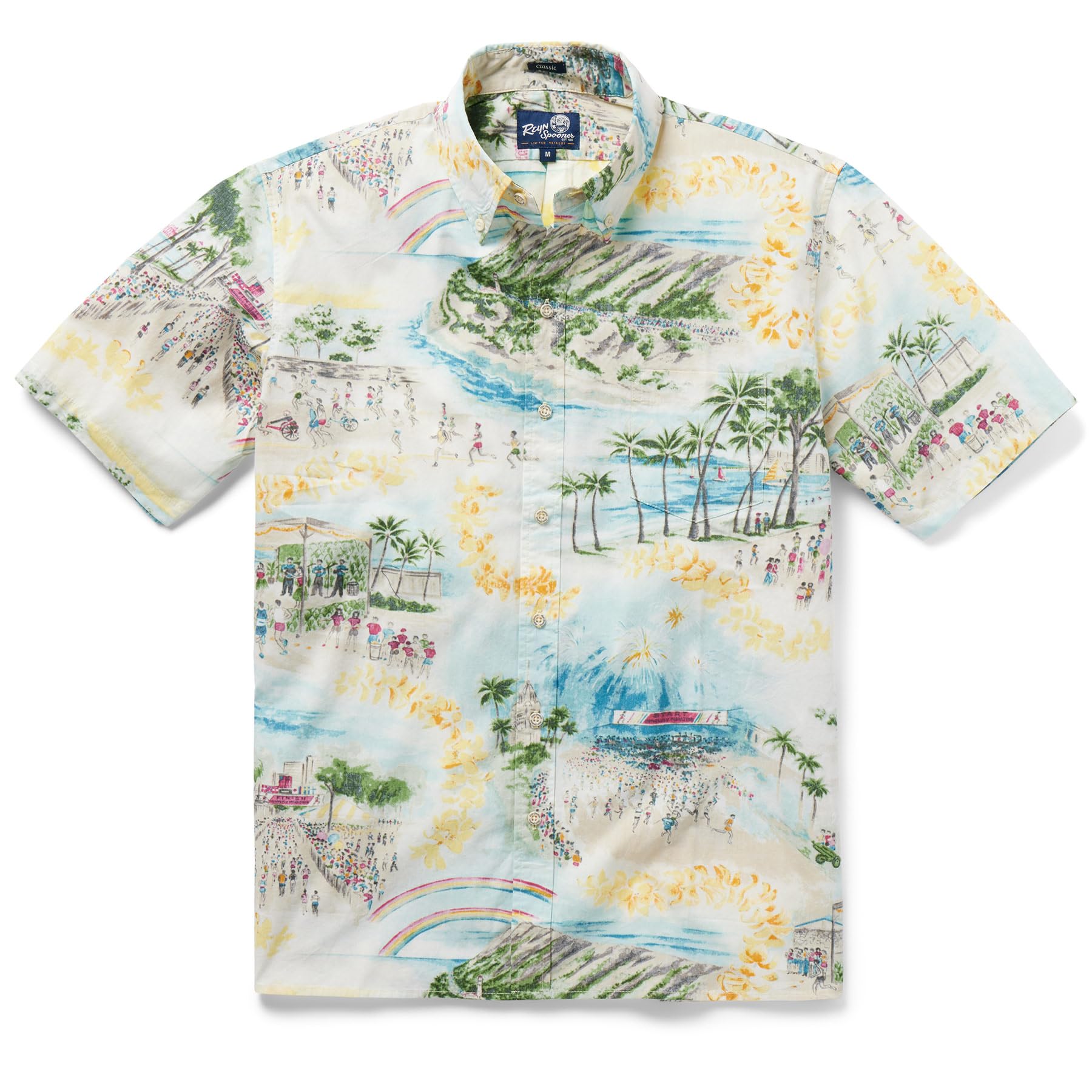 Reyn Spooner Men's Scenic Hawaiian Shirt for Men - Classic Fit Button Front
