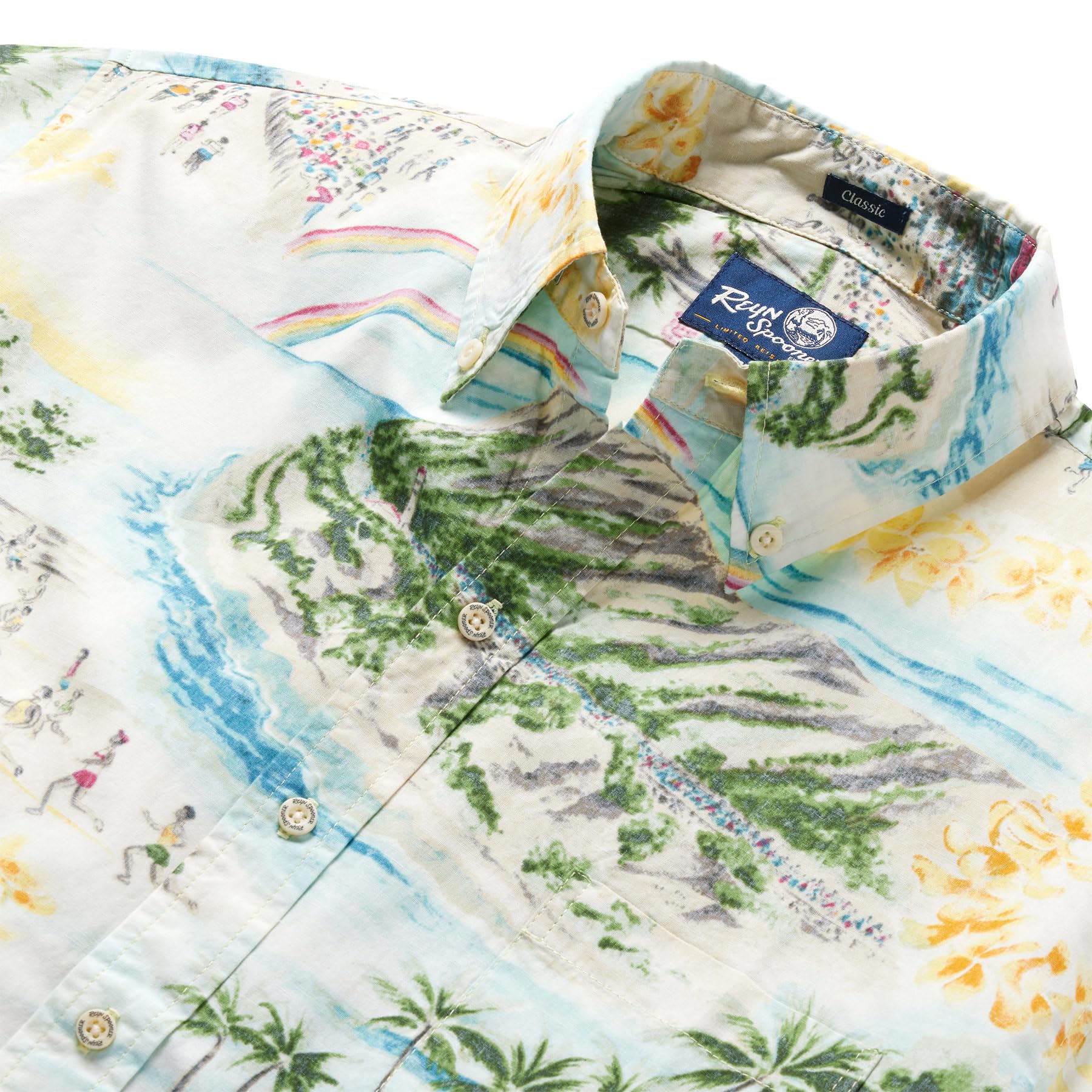 Reyn Spooner Men's Scenic Hawaiian Shirt for Men - Classic Fit Button Front