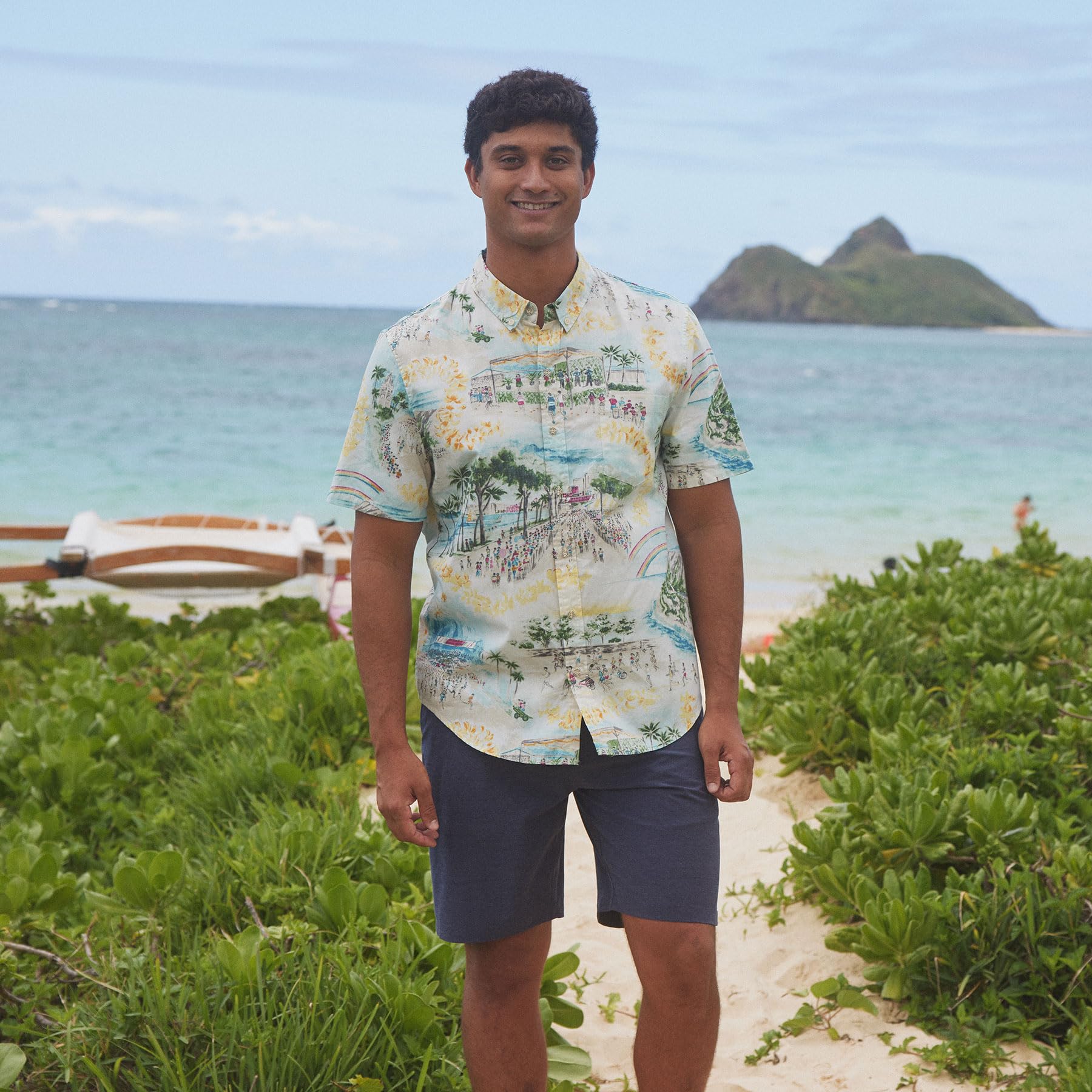 Reyn Spooner Men's Scenic Hawaiian Shirt for Men - Classic Fit Button Front
