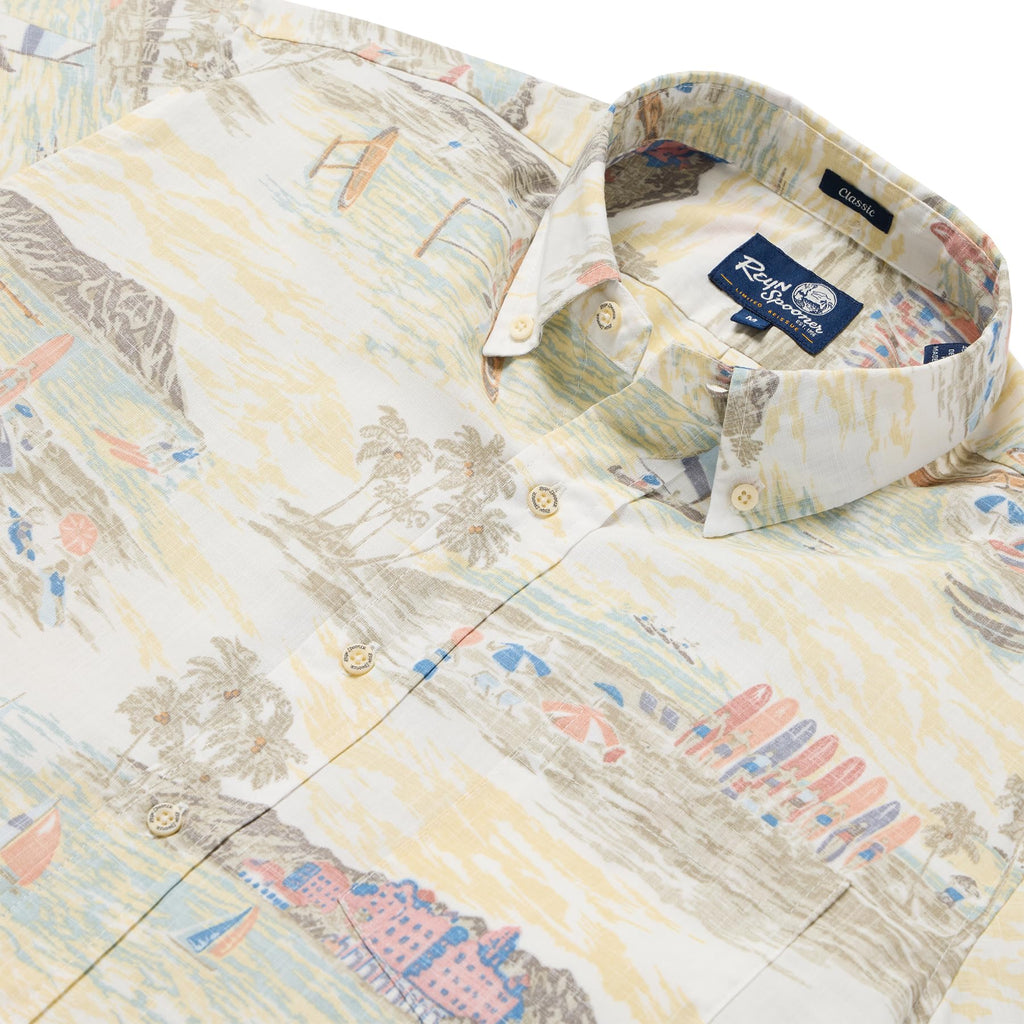 Reyn Spooner Men's Scenic Hawaiian Shirt for Men - Classic Fit Button Front
