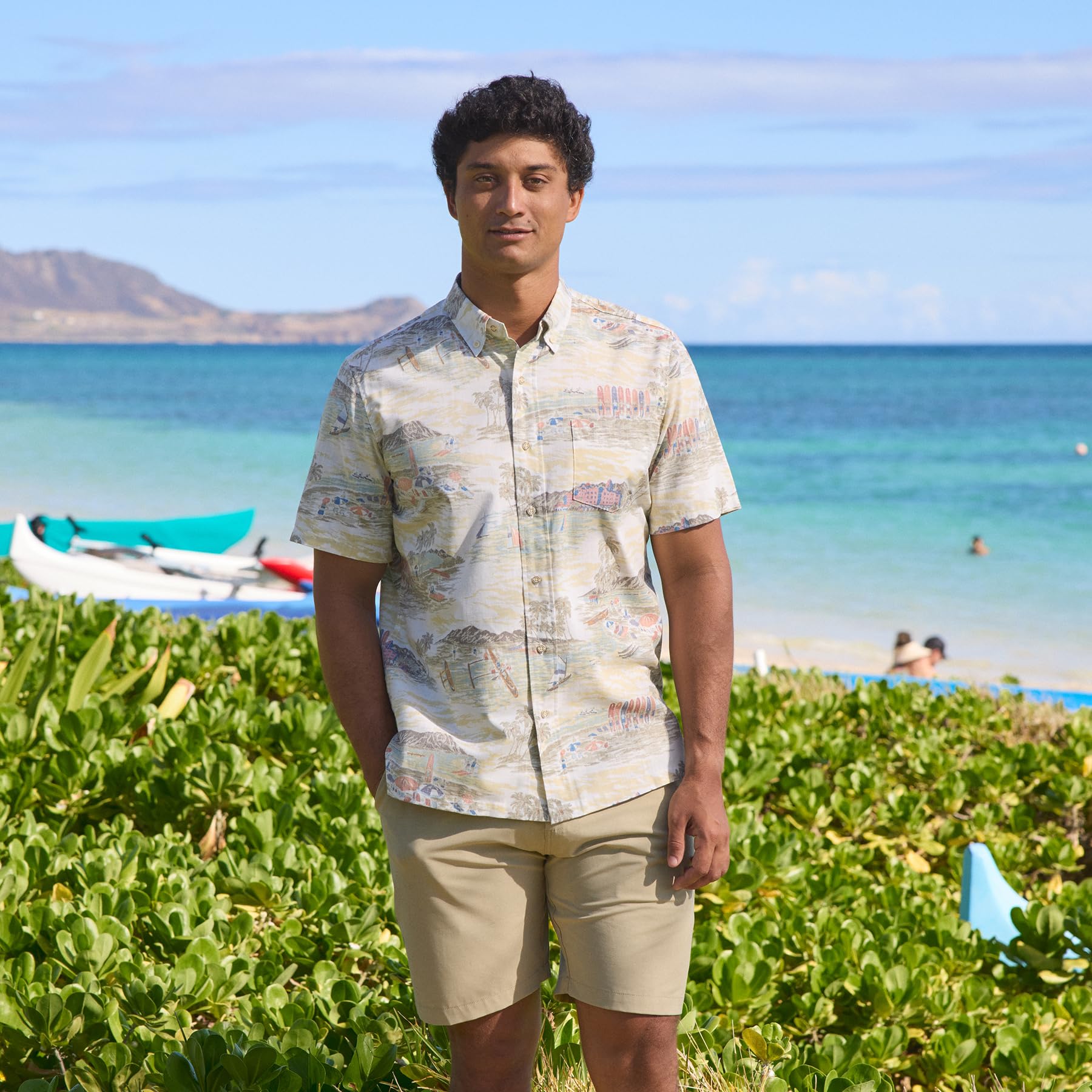 Reyn Spooner Men's Scenic Hawaiian Shirt for Men - Classic Fit Button Front