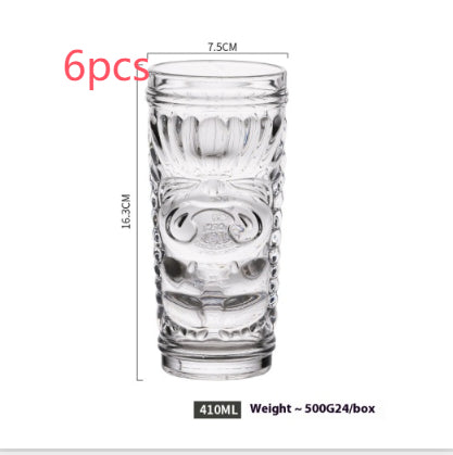 Hawaiian Grimace Tiki Cup Tiki Face Glass Cup