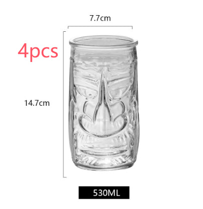 Hawaiian Grimace Tiki Cup Tiki Face Glass Cup