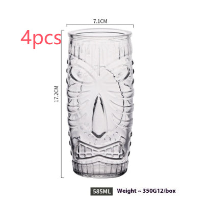 Hawaiian Grimace Tiki Cup Tiki Face Glass Cup