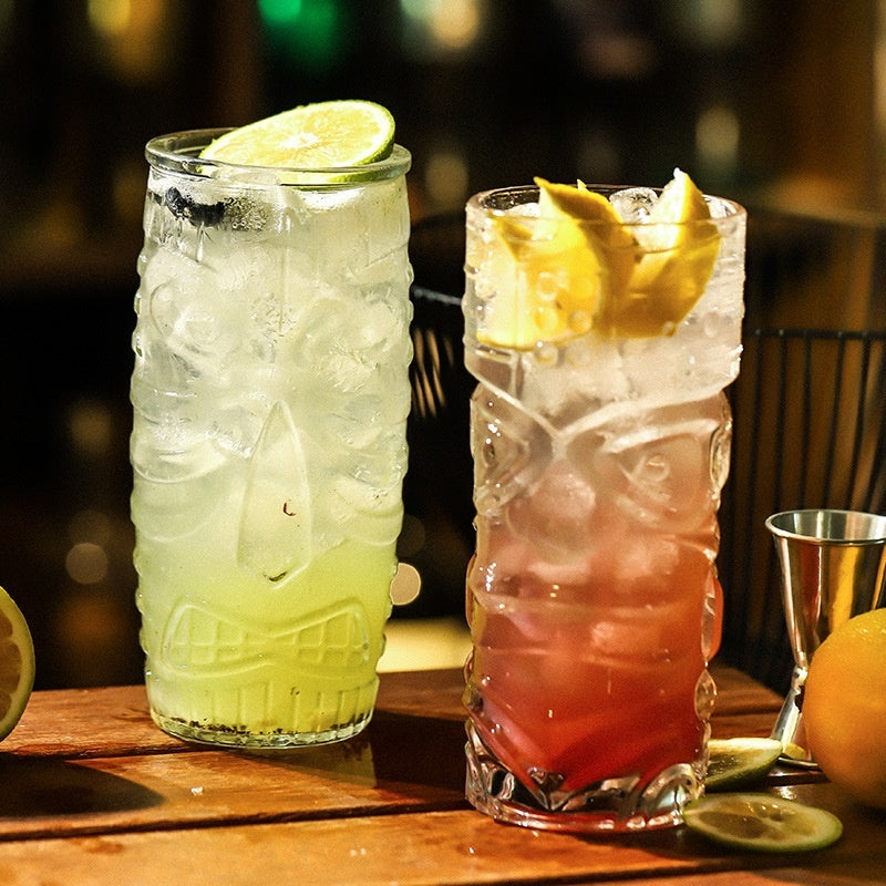 Hawaiian Grimace Tiki Cup Tiki Face Glass Cup