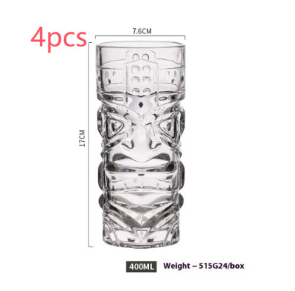 Hawaiian Grimace Tiki Cup Tiki Face Glass Cup