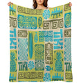 Tiki Time Luau Party Pattern Throw Blanket