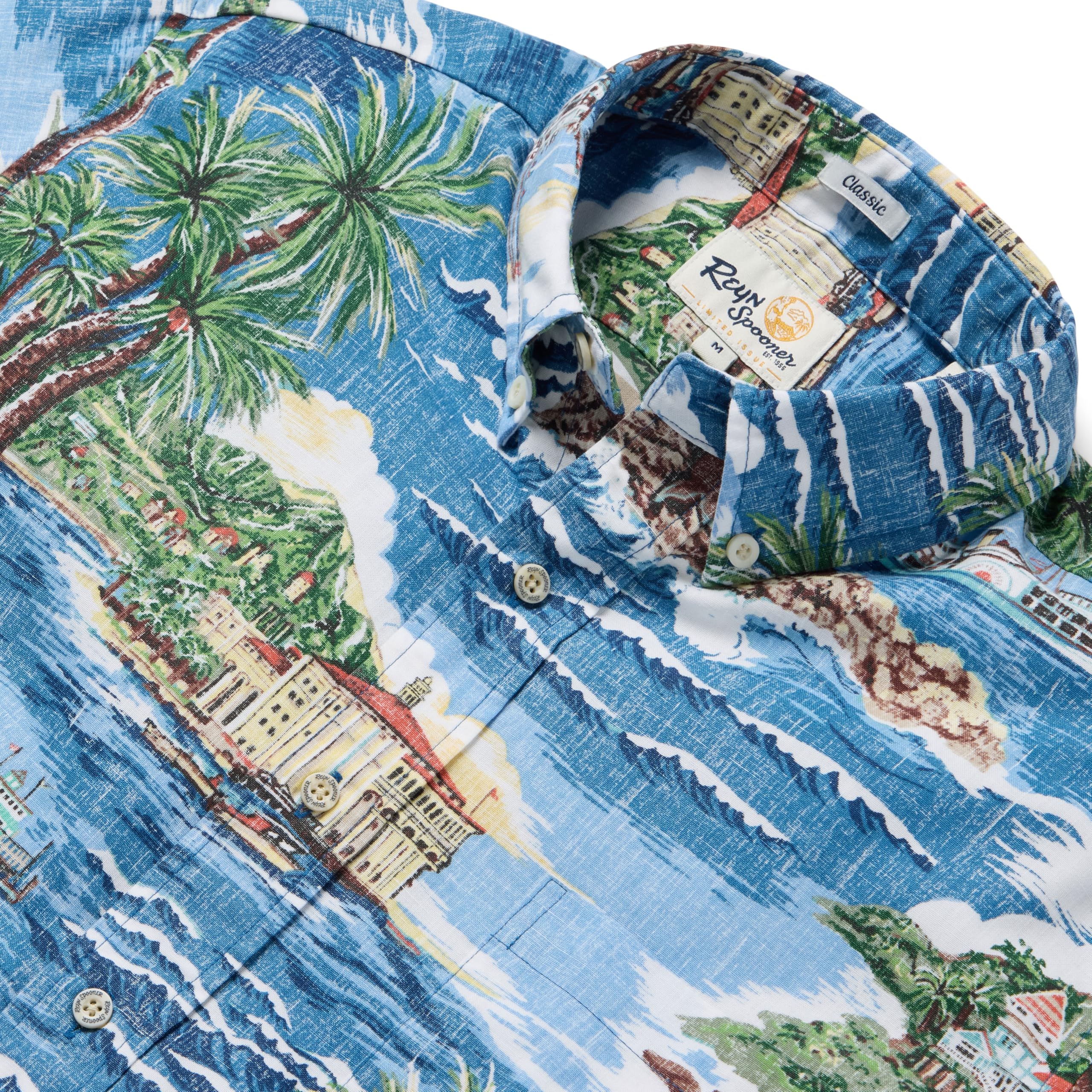 Reyn Spooner Men's Scenic Hawaiian Shirt for Men - Classic Fit Button Front