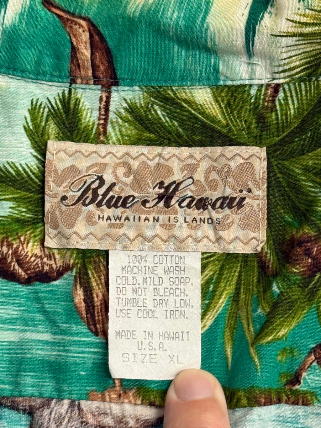 Blue Hawaii Mens Outrigger Hawaiian Shirt Made in Hawaii XL