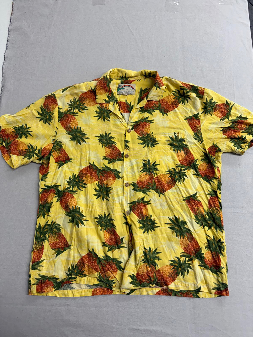Vintage Mens Hawaiian Shirt Pineapple AOP Made in Hawaii