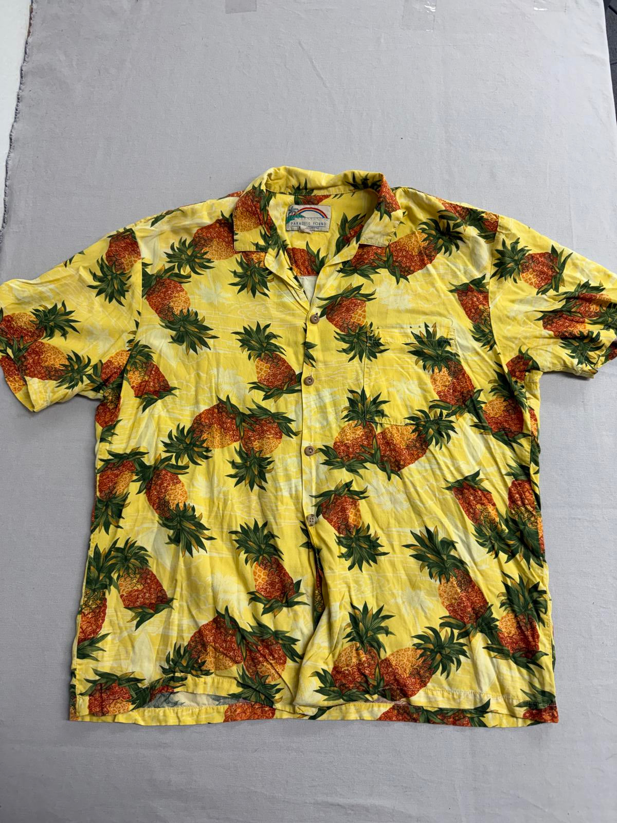 Vintage Mens Hawaiian Shirt Pineapple AOP Made in Hawaii