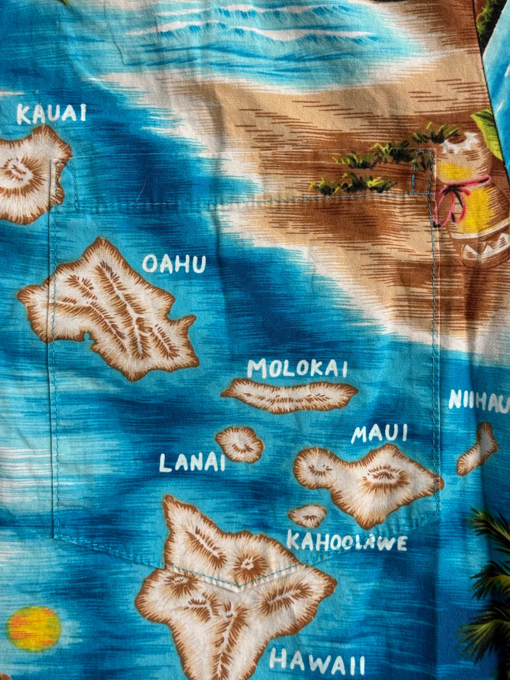 RJC Mens Hawaiian Shirt Hawaiian Islands Made in Hawaii - S