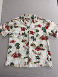 Ky's Men Hawaiian Shirt Surfing Santa Made in Hawaii Shirt L
