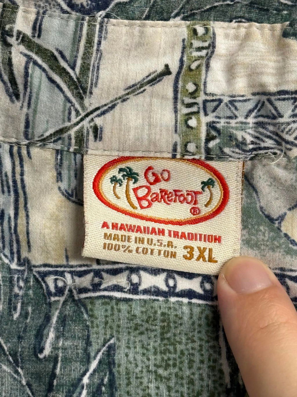 Go Barefoot Mens Hawaiian Panel Shirt - Made in Hawaii Shirt