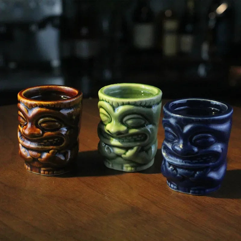 60ml Ceramic Tiki Mug – Hawaiian Cocktail Cup for Home Bars & Parties | Dlight Decor