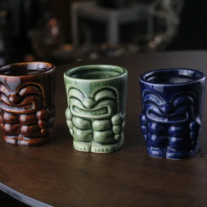 60ml Ceramic Tiki Mug – Hawaiian Cocktail Cup for Home Bars & Parties | Dlight Decor