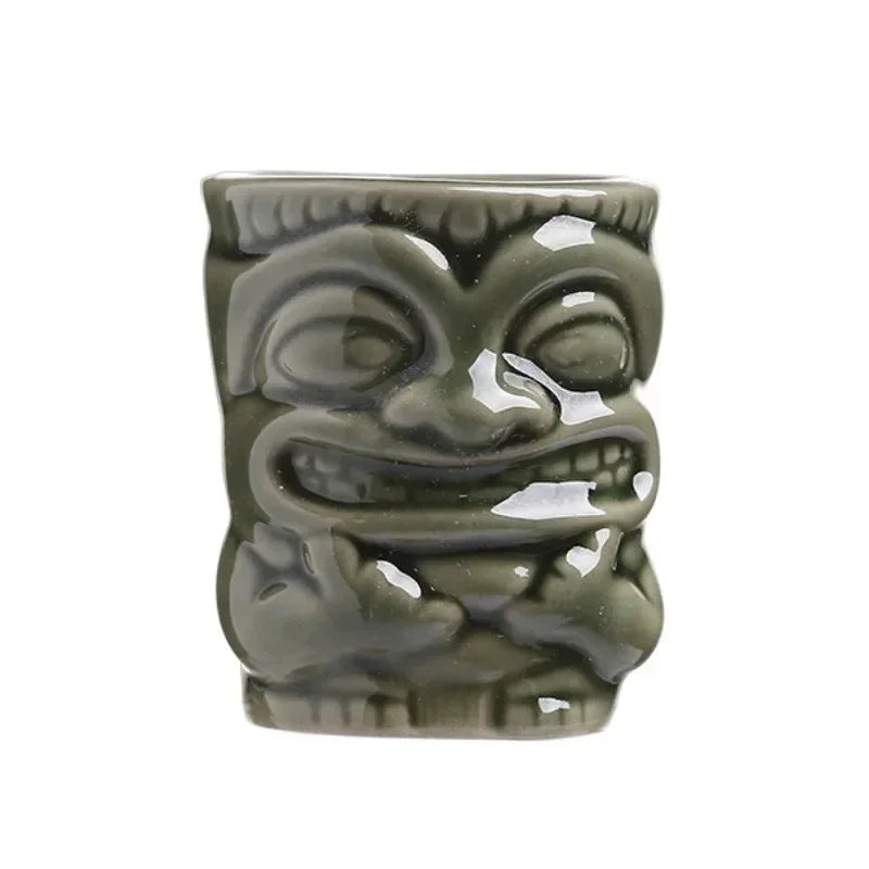 60ml Ceramic Tiki Mug – Hawaiian Cocktail Cup for Home Bars & Parties | Dlight Decor