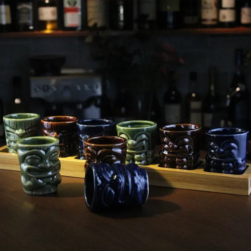 60ml Ceramic Tiki Mug – Hawaiian Cocktail Cup for Home Bars & Parties | Dlight Decor