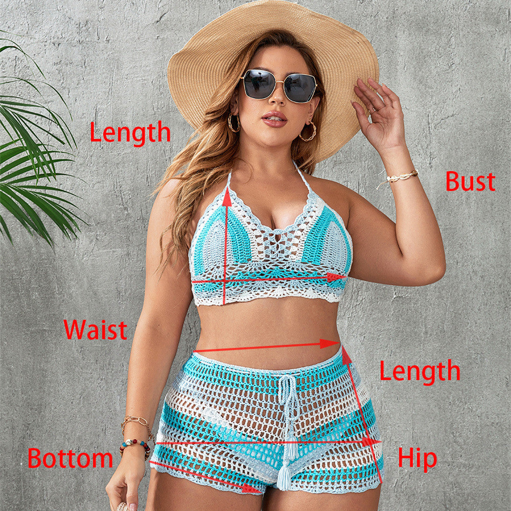 Women's Hollow Out Strap Split Swimsuit Suit