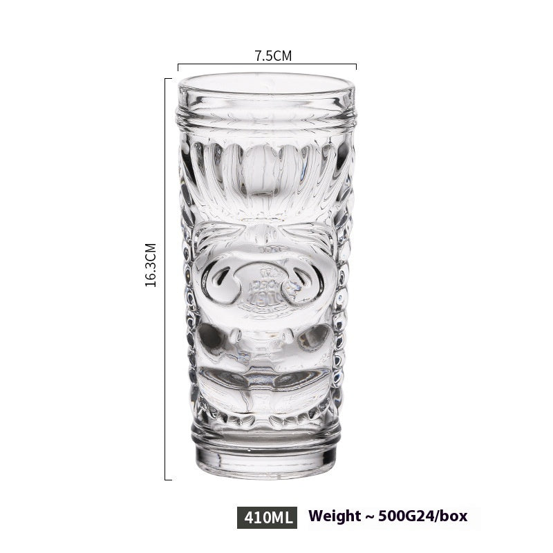 Hawaiian Grimace Tiki Cup Tiki Face Glass Cup